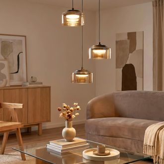 Подвесной светильник Citilux Espace CL243031, 3×GX53 по 18 Вт, черный/янтарный