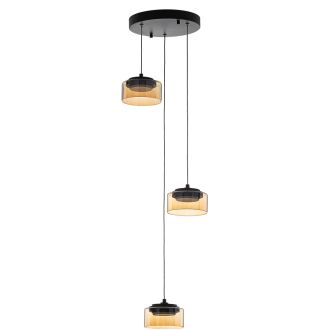 Подвесной светильник Citilux Espace CL243031, 3×GX53 по 18 Вт, черный/янтарный