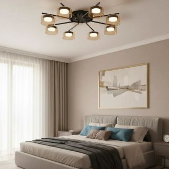 Накладная люстра Citilux Espace CL243181, 8×GX53 по 18 Вт, черный/оранжевый