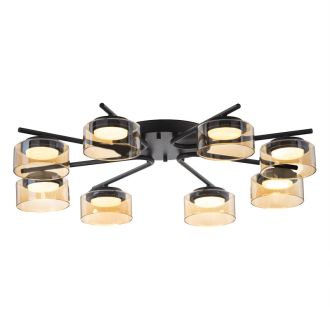 Накладная люстра Citilux Espace CL243181, 8×GX53 по 18 Вт, черный/оранжевый