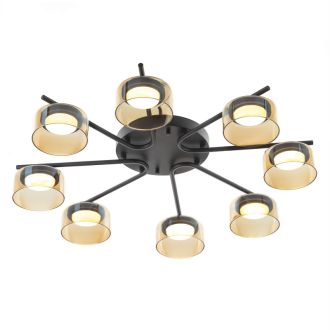 Накладная люстра Citilux Espace CL243181, 8×GX53 по 18 Вт, черный/оранжевый