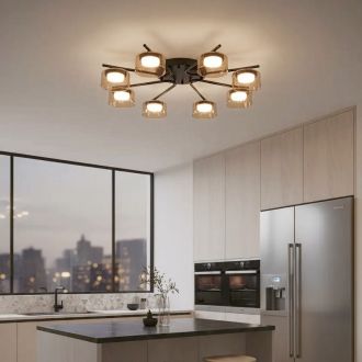Накладная люстра Citilux Espace CL243181, 8×GX53 по 18 Вт, черный/оранжевый