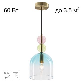 Подвесной светильник Citilux Tendy CL244021, E14, 60 Вт, латунный/прозрачный