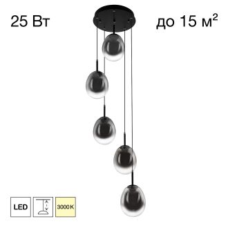 Каскадная люстра Citilux Signature CL247023, LED 25 Вт, черный