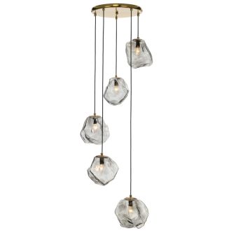 Каскадная люстра Citilux Rocka CL247085, 5×E14 по 40 Вт, бронзовый/серый