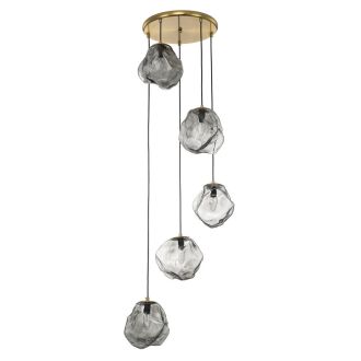 Каскадная люстра Citilux Rocka CL247085, 5×E14 по 40 Вт, бронзовый/серый