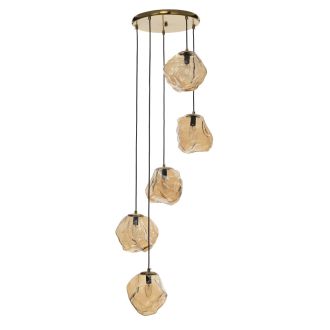 Каскадная люстра Citilux Rocka CL247086, 5×E14 по 40 Вт, бронзовый/янтарный