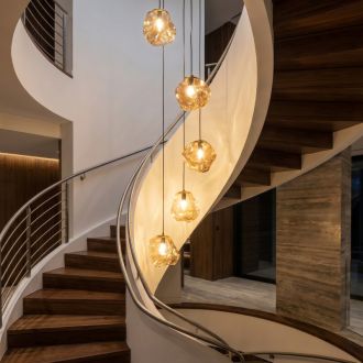 Каскадная люстра Citilux Rocka CL247086, 5×E14 по 40 Вт, бронзовый/янтарный