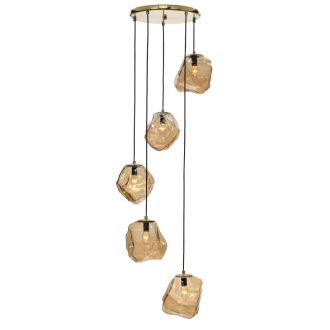 Каскадная люстра Citilux Rocka CL247086, 5×E14 по 40 Вт, бронзовый/янтарный