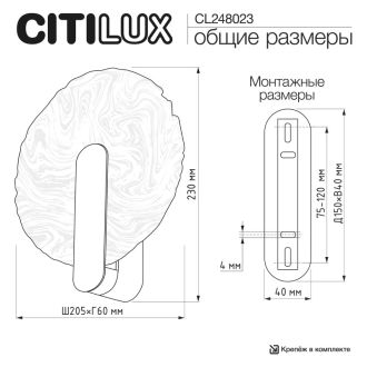 Бра Citilux Jazzy CL248023, LED 5 Вт, латунный/прозрачный, модерн стиль