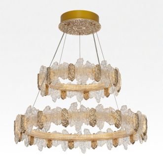 Подвесная люстра Citilux Lava CL250182, LED 140 Вт, золотой/прозрачный