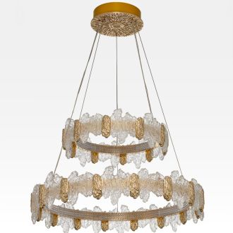 Подвесная люстра Citilux Lava CL250182, LED 140 Вт, золотой/прозрачный