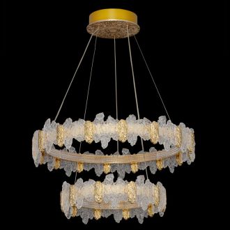 Подвесная люстра Citilux Lava CL250182, LED 140 Вт, золотой/прозрачный