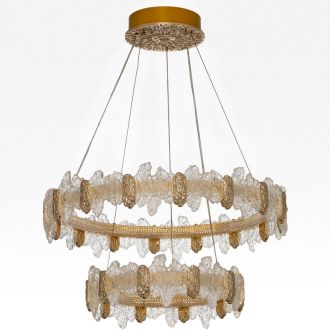 Подвесная люстра Citilux Lava CL250182, LED 140 Вт, золотой/прозрачный