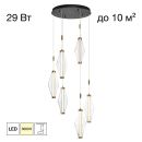 Каскадная люстра Citilux Tanna CL253030, LED 29 Вт, черный/прозрачный
