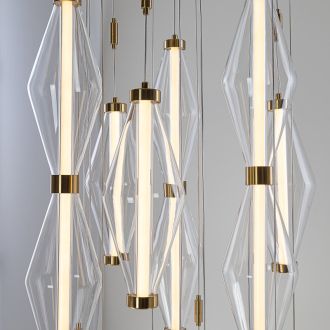 Каскадная люстра Citilux Tanna CL253040, LED 158 Вт, черный/прозрачный