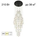 Каскадная люстра Citilux Tanna CL253050, LED 210 Вт, черный/прозрачный