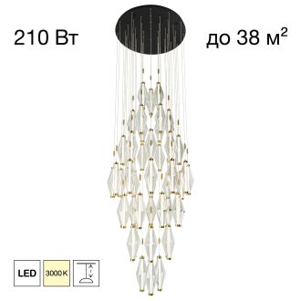 Каскадная люстра Citilux Tanna CL253050, LED 210 Вт, черный/прозрачный