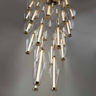 Каскадная люстра Citilux Tanna CL253050, LED 210 Вт, черный/прозрачный