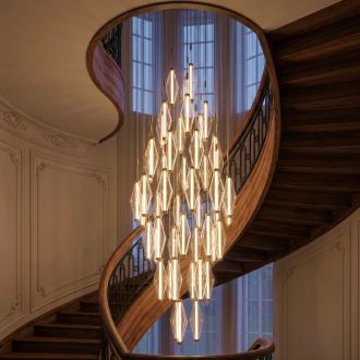 Каскадная люстра Citilux Tanna CL253050, LED 210 Вт, черный/прозрачный