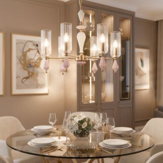 Подвесная люстра Citilux Fernet CL254160, 6×E14 по 60 Вт, латунный/прозрачный