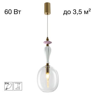 Подвесной светильник Citilux Fernet CL254410, E14, 60 Вт, латунный/прозрачный