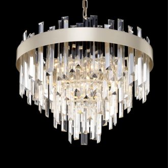 Каскадная люстра Citilux Лаура CL301262, 6×E14 по 60 Вт, бежевый/прозрачный