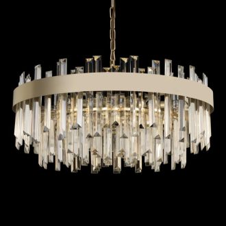 Подвесная люстра Citilux Лаура CL301282, 8×E14 по 60 Вт, бежевый/прозрачный