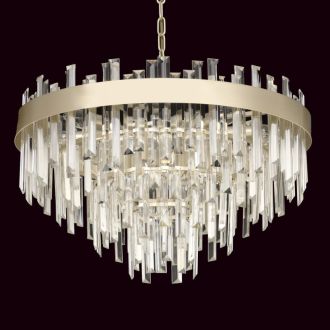 Каскадная люстра Citilux Лаура CL301292, 12×E14 по 60 Вт, бежевый/прозрачный