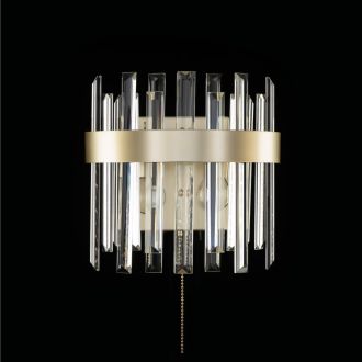 Бра Citilux Лаура CL301422, 2×E14 по 60 Вт, бежевый/прозрачный