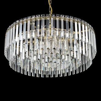 Каскадная люстра Citilux Фонда CL303223, 12×E14 по 60 Вт, бронзовый/прозрачный