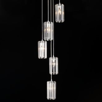 Каскадная люстра Citilux Jane CL306051, 5×E14 по 60 Вт, хром/прозрачный