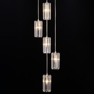 Каскадная люстра Citilux Jane CL306051, 5×E14 по 60 Вт, хром/прозрачный