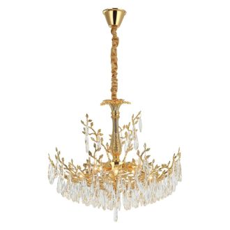 Подвесная люстра Citilux Ritz CL310082, 8×E14 по 60 Вт, золотой/прозрачный