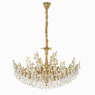 Подвесная люстра Citilux Ritz CL310122, 12×E14 по 60 Вт, золотой/прозрачный