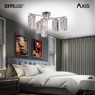 Накладная люстра Citilux Axis CL313261, 6×E14 по 60 Вт, хром/прозрачный