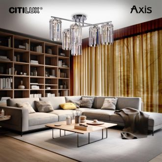 Накладная люстра Citilux Axis CL313261, 6×E14 по 60 Вт, хром/прозрачный