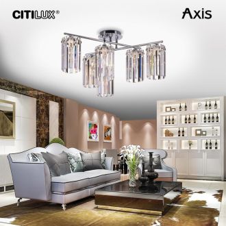 Накладная люстра Citilux Axis CL313261, 6×E14 по 60 Вт, хром/прозрачный