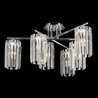 Накладная люстра Citilux Axis CL313261, 6×E14 по 60 Вт, хром/прозрачный