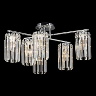 Накладная люстра Citilux Axis CL313261, 6×E14 по 60 Вт, хром/прозрачный