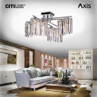 Накладная люстра Citilux Axis CL313281, 8×E14 по 60 Вт, хром/прозрачный