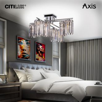 Накладная люстра Citilux Axis CL313281, 8×E14 по 60 Вт, хром/прозрачный