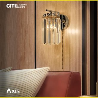 Бра Citilux Axis CL313411, E14, 60 Вт, хром/прозрачный, классический стиль