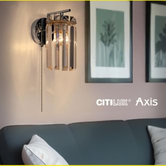 Бра Citilux Axis CL313411, E14, 60 Вт, хром/прозрачный, классический стиль