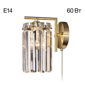 Бра Citilux Axis CL313413, E14, 60 Вт, бронзовый/прозрачный, классический стиль
