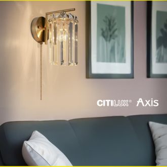 Бра Citilux Axis CL313413, E14, 60 Вт, бронзовый/прозрачный, классический стиль