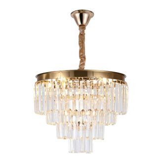 Подвесная люстра Citilux Ricky CL314143, 6×E14 по 60 Вт, золотой/прозрачный