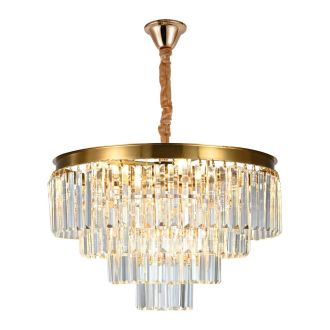 Подвесная люстра Citilux Ricky CL314153, 8×E14 по 60 Вт, золотой/прозрачный