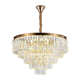 Подвесная люстра Citilux Ricky CL314163, 10×E14 по 60 Вт, золотой/прозрачный