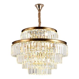 Подвесная люстра Citilux Ricky CL314263, 14×E14 по 60 Вт, золотой/прозрачный